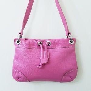 Vintage Dooney - Rare Fuschia Leather Baby Drawstring Bag